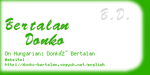 bertalan donko business card